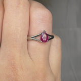 "Zyxor" Ruby 0.58 Carat Pear Cut Natural Diamond Engagement Ring HR706