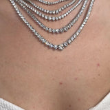 Round Brilliant Cut Diamond Tennis Necklace NT1HG
