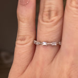 Dainty Sparkling Five Baguette 0.25 Carat Diamond Wedding Band PBG200