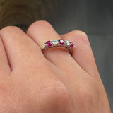 "Vireza" Ruby 0.35 Carat & Natural Diamond 0.20 Carat Half Eternity Ring HR650