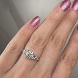 "Sterley" 1.5 Carat Round Cut Diamond Shoulder Engagement Ring