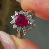 "Vexa" Ruby 1.2 Carat Pear Cut Natural Diamond Engagement Ring HR1265
