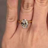 "Addison" Hidden Under Halo 2.50 Carat Oval Cut Diamond Yellow Gold Engagement Ring UHOC06