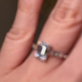"Elara" 1 Carat Emerald Cut Diamond Horizontal Baguette Diamond Shoulder DSEC02