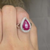 "Zorin" Ruby 3.3 Carat Pear Cut Lab Grown Diamond Engagement Ring HR895