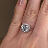 "Becky" 1 Carat Halo Cushion Cut Engagement Ring HACC03