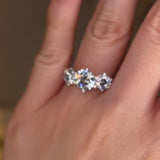 "Piper" Three Stone Round Brilliant Cut Diamond 1 Carat Trilogy Engagement Ring 3SRB52