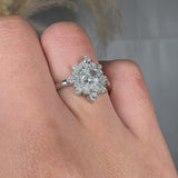 "Zorv" 0.59 Carat Cushion Cushion Cut Cluster Halo Lab Grown Diamond Engagement Ring HLR499