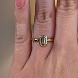 "Gracey" Solitaire 5 Carat Emerald Cut Bezel Diamond Engagement Ring