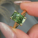 "Zyn" Green 2.04 Carat Radiant Cut Lab Grown Diamond Engagement Ring HM2206