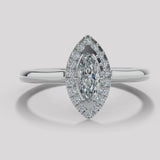 "Ashley" 1 Carat Halo Marquise Cut Engagement Ring HAMC02