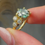 "Nyvra" Fancy Vivid Green 2.5 Carat Round Cut Lab Grown Diamond Engagement Ring HLR631