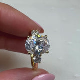 "Rome" Oval Cut 2 carat Trilogy 18kt Yellow Gold Engagement Ring 3SOC03