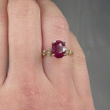 "Virexa" Ruby 2.08 Carat Oval Cut Natural Diamond Shoulder Engagement Ring HM2037