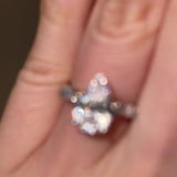 "Rosalie" 1 Carat Three Stone Pear Cut Center with Tapered Side Diamond Trilogy Engagement Ring 3SPS03