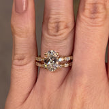 "Goldie" 1.60 Carat Bridal Set Oval Cut Diamond Shoulders Eternity 18K Yellow Gold Engagement Ring