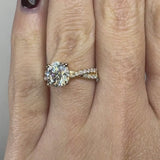 "Payton" Round Cut 3 Carat Twisted Diamond Shoulder Rose Gold Engagement Ring DSRB27