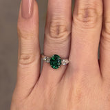 "Miles" Trilogy 1.60 Carat Green Oval Cut Emerald Diamond Engagement Ring