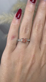 "Zilia" 1.01 Carat Pink Lab Grown Radiant Cut Lab Grown Diamond Shoulder Engagement Ring