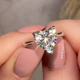 "Amora" 3.28 Carat Solitaire Heart Shape Cut Diamond Engagement Ring