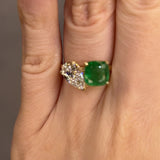 "Juni" Toi Et Moi 1.2 Carat Pear Cut Diamond Paired with 2 Carat Cushion Cut Gem Ring
