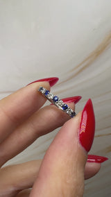 "Loon" Round Cut 0.40 Carat Diamond Sapphire Platinum Eternity Ring