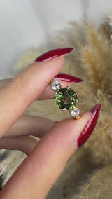 "Grinch" Three Stone Round Cut 2 Carat Lab Grown Diamond Trilogy Engagement Ring