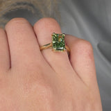 "Zyn" Green 2.04 Carat Radiant Cut Lab Grown Diamond Engagement Ring HM2206