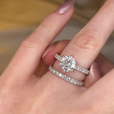 "Jennifer" 1.60 carat Round Brilliant Cut Diamond Matching Bridal Set Eternity Engagement Ring