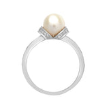 18ct White Gold Diamond And Pearl Ring - HEERA DIAMONDS