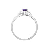 18ct White Gold Diamond And Tanzanite And 3 Stone Ring - HEERA DIAMONDS