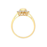 18ct Yellow Gold Diamond And Opal Ring - HEERA DIAMONDS