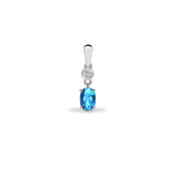 9ct White Diamonds - 4pts Aquamarine -40pts Drop Pendant - HEERA DIAMONDS