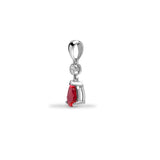 9ct White Diamonds - 4pts Ruby - 66pts Drop Pendant - HEERA DIAMONDS