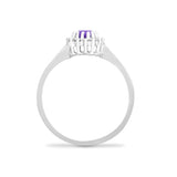 9ct White Gold Diamond And Amethyst Ring - HEERA DIAMONDS