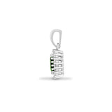 9ct White Gold Diamond And Emerald Pendant - HEERA DIAMONDS