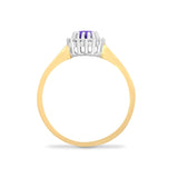 9ct Yellow Gold Diamond And Amethyst Ring - HEERA DIAMONDS