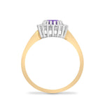 9ct Yellow Gold Diamond And Amethyst Ring - HEERA DIAMONDS