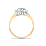 9ct Yellow Gold Diamond And Blue Topaz Ring - HEERA DIAMONDS