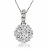 Diamond Flower Cluster Pendant - HEERA DIAMONDS
