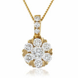 Diamond Flower Cluster Pendant - HEERA DIAMONDS