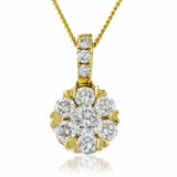 Diamond Flower Cluster Pendant - HEERA DIAMONDS